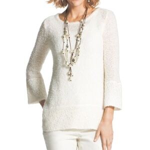 Chico’s NEW Jasmine Lace Trim Wool Blend Pullover Sweater Sz M